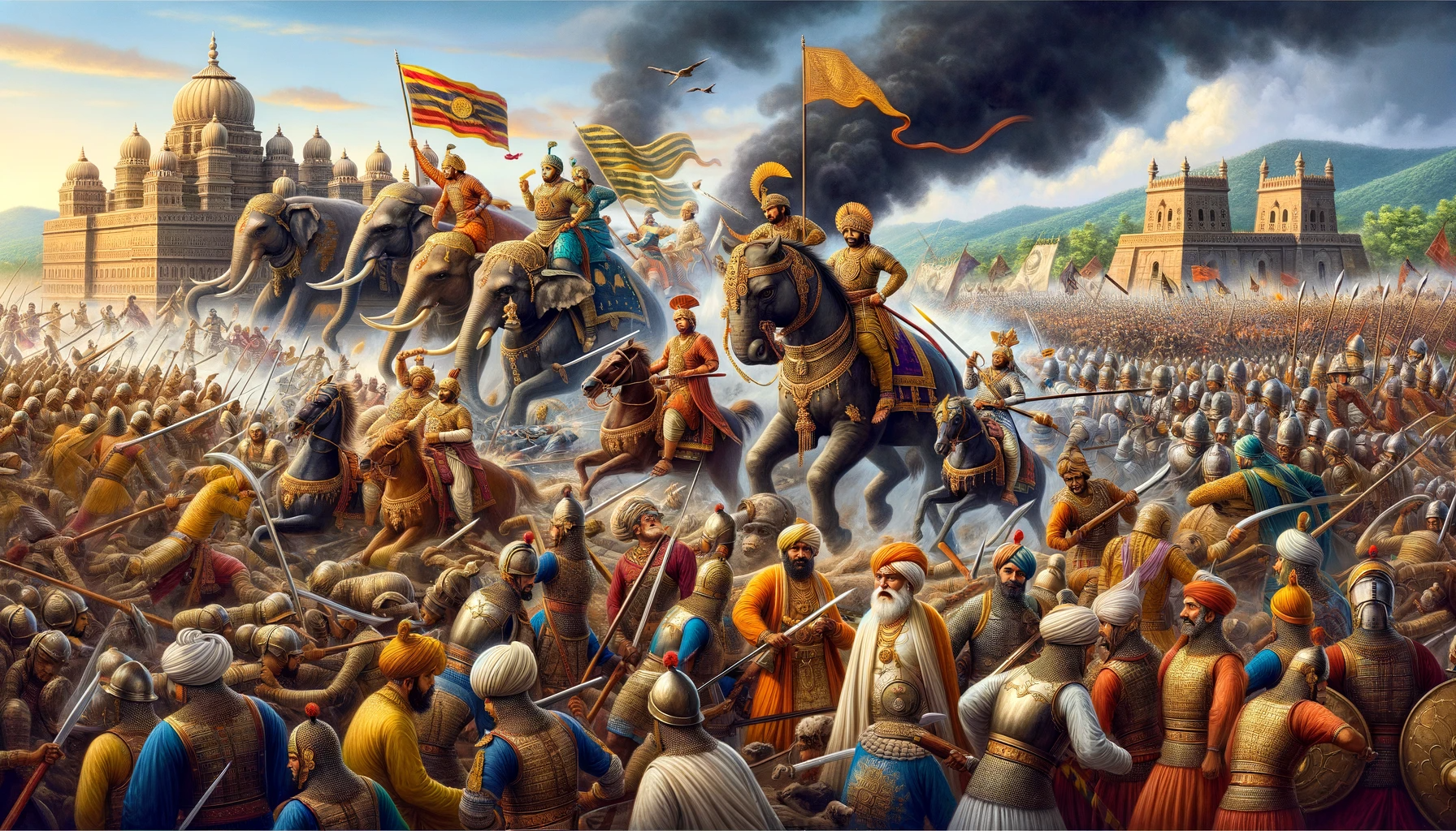 Battle of Talikota, Vijayanagara Empire, Deccan Sultanates, Medieval South Indian History, Aliya Rama Raya, Indian Warfare, Elephants in Battle, Historical Battles of India, 16th Century Warfare, Bijapur Sultanate, Ahmednagar Sultanate, Golconda Sultanate, Bidar Sultanate, Berar Sultanate, South India Battlefields, Indian Military History, Traditional Indian Armor, Historical Indian Battles, War Elephants in History, Deccan Plateau History