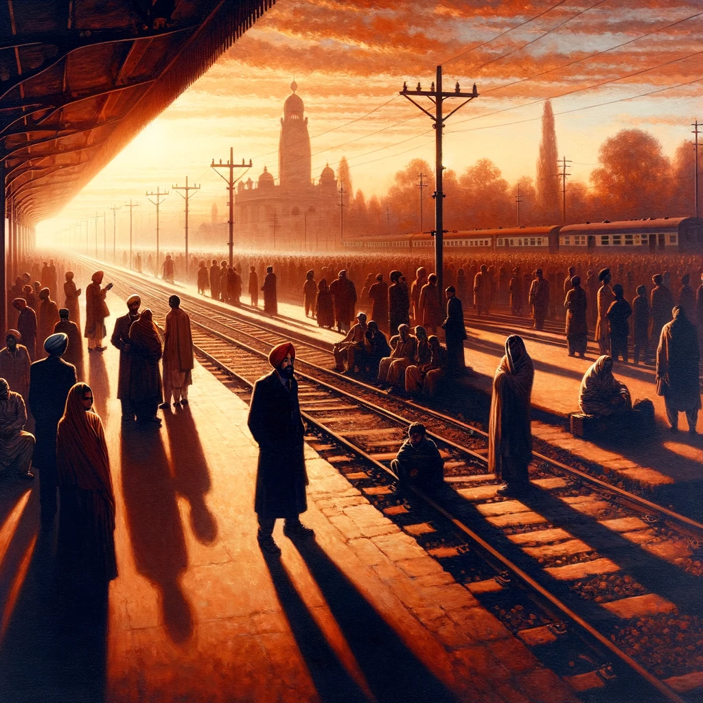 Punjab, train station, sunset, mourning, survivors, tragedy, sectarian violence, cultural heritage, resilience, Train Passenger Massacre