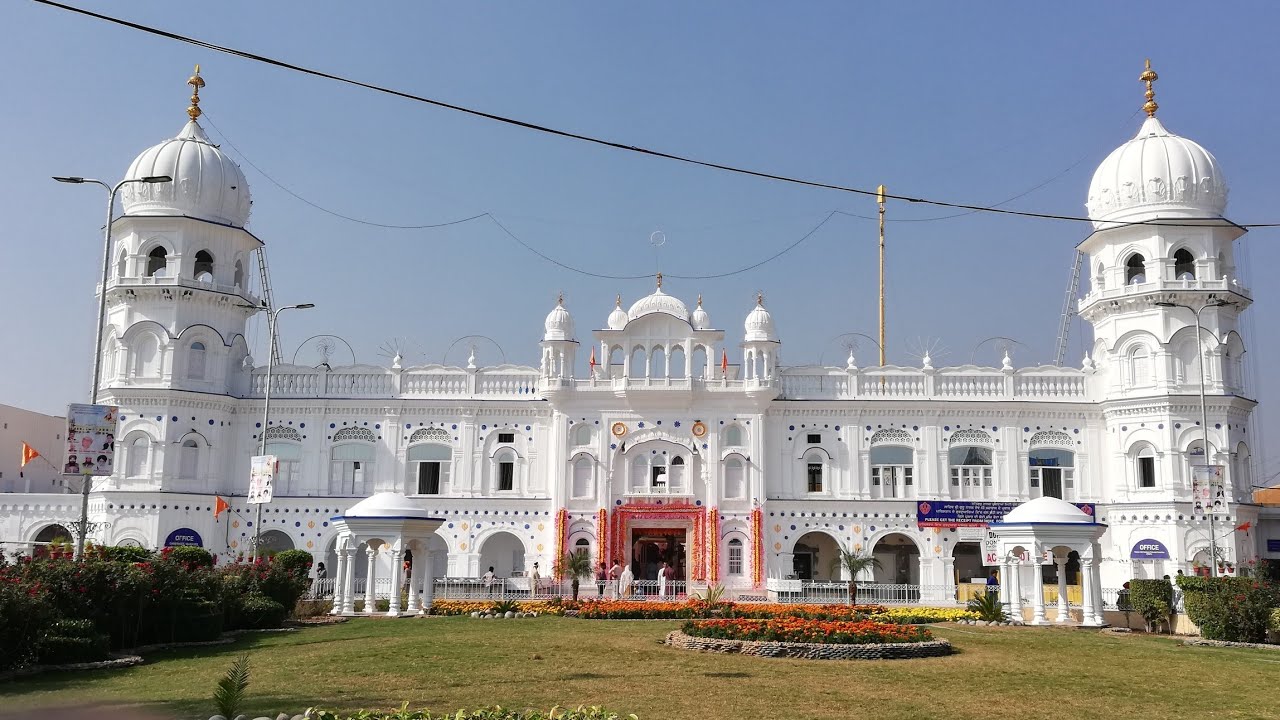 Kartarpur Sahib, Sikh temple, white architecture, Gurudwara, Sikhism, religious site, Punjab, sacred places, domed architecture, Sikh pilgrimage