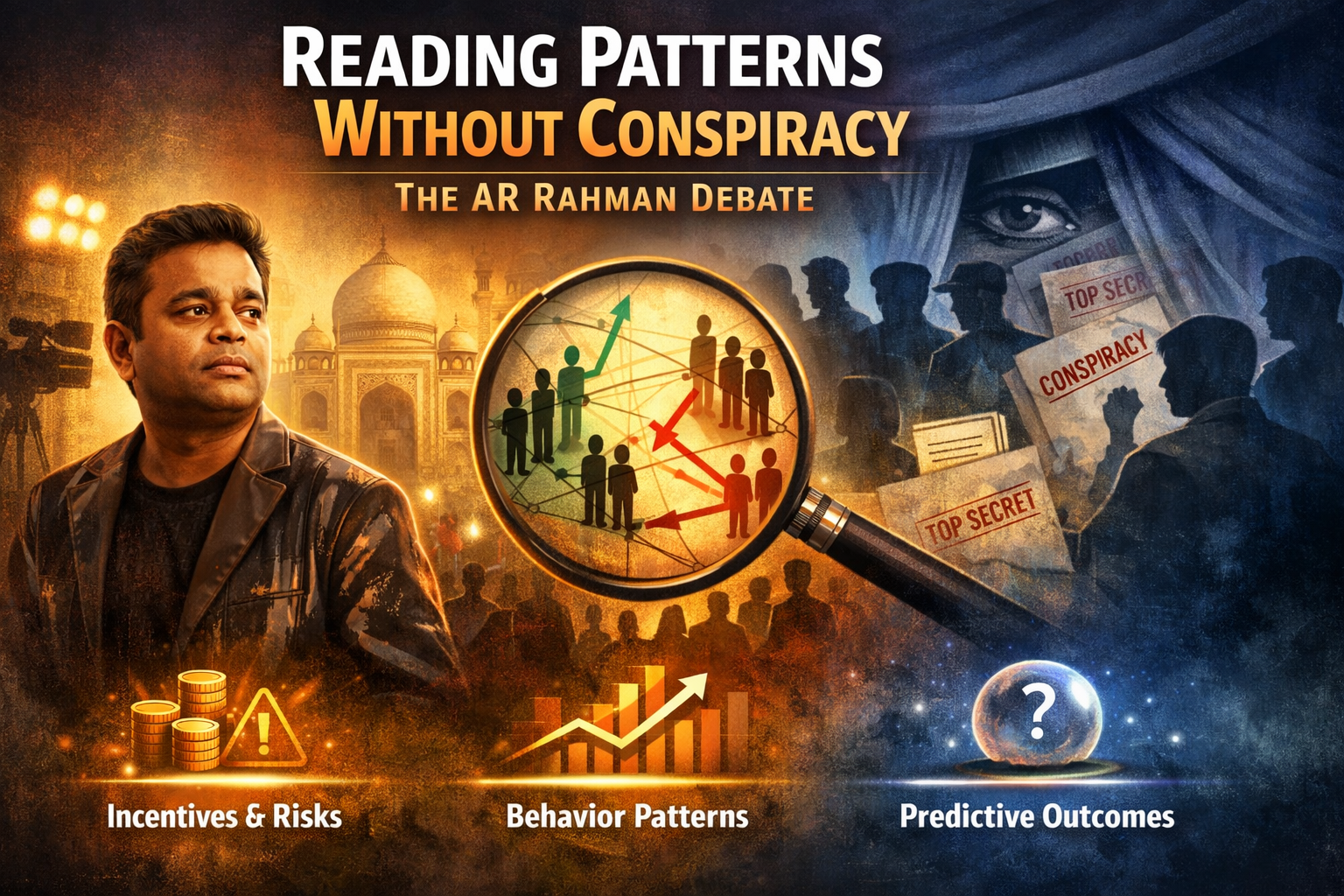 AR Rahman, Bollywood analysis, reading patterns, behavioral networks, incentive alignment, pattern recognition, cultural analysis, predictive outcomes, film industry, media scrutiny, Reading patterns without conspiracy