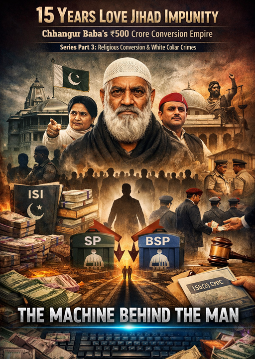 Chhangur Baba, Love Jihad, religious conversion, conversion racket, white collar crime, Uttar Pradesh politics, SP BSP, administrative corruption, ISI funding allegation, demographic change debate, judicial weaponisation, bureaucratic nexus, enforcement agencies, ATS arrest, political shield narrative, 15 वर्ष निरंकुश लव जिहाद