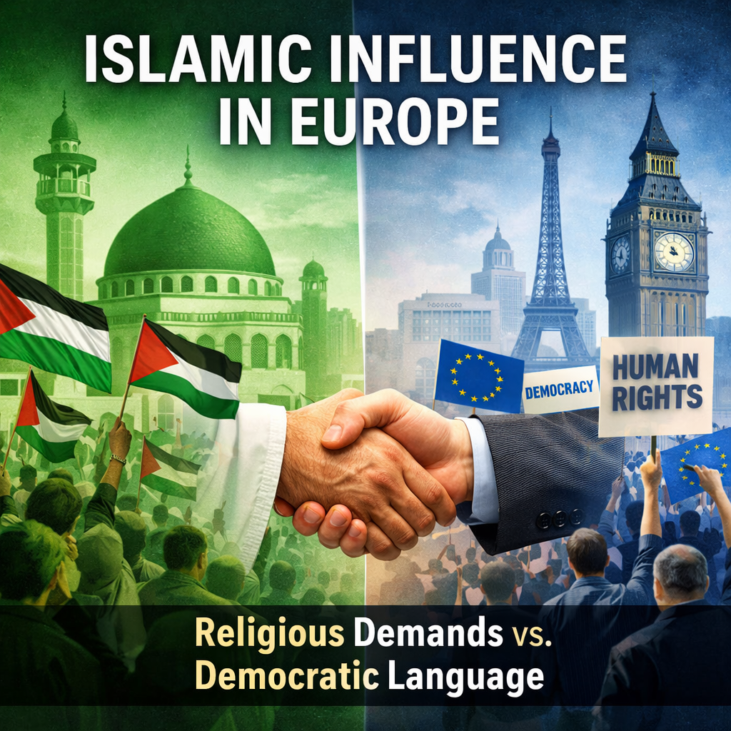 Islamic influence, Europe politics, Palestine politics, diaspora mobilisation, Muslim Brotherhood networks, OIC politics, geopolitical influence, democratic institutions, religious politics, political mobilisation, European elections, foreign policy pressure, ideological translation, global geopolitics, HinduinfoPedia