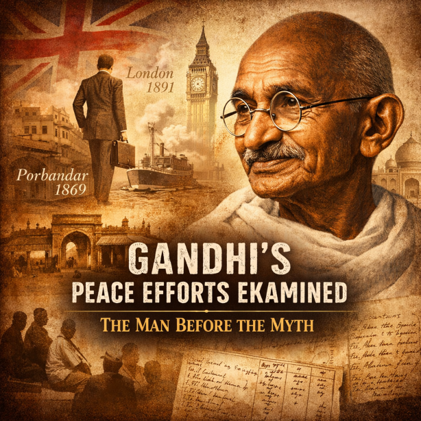 Mahatma Gandhi, young Gandhi London, Gandhi barrister, Inner Temple London, Gandhi early life, Gandhi biography, Indian freedom struggle, Gandhi myth vs reality, colonial India history, Gandhi nonviolence, ahimsa philosophy, Gandhi transformation, Indian history blog, political history India, Gandhi analysis