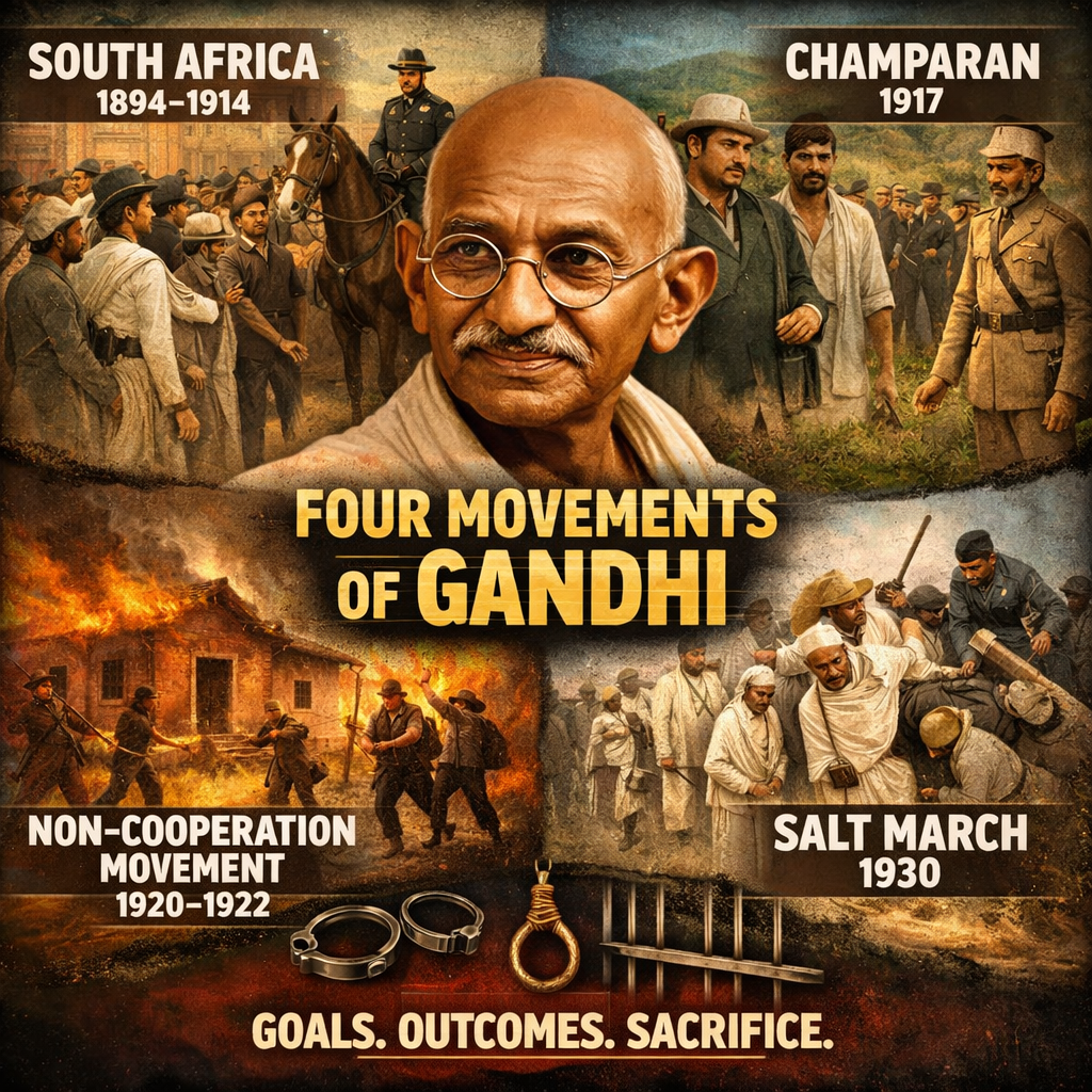 Gandhi, Indian independence movement, South Africa satyagraha, Champaran movement, Non Cooperation movement, Salt March, Indian history, freedom struggle, civil disobedience, historical analysis