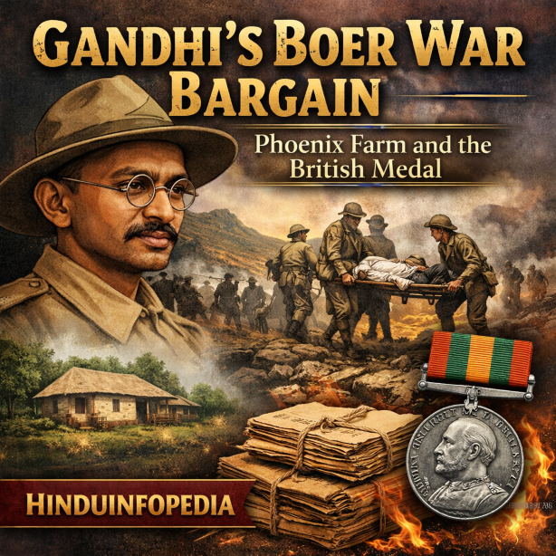 Gandhi South Africa, Phoenix Farm, Boer War, Indian Ambulance Corps, Spion Kop, Bambatha Rebellion, colonial history, Indian Opinion press, Satyagraha origins, historical illustration, गांधी का बोअर युद्ध सौदा