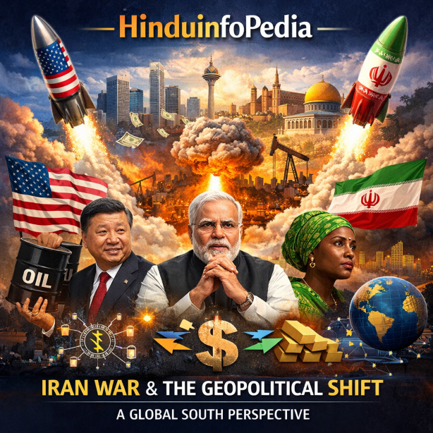 Iran war, global south, geopolitics, US Iran conflict, de-dollarisation, world leaders, energy politics, oil economy, strategic autonomy, west asia conflict, global power shift, Hinduinfopedia