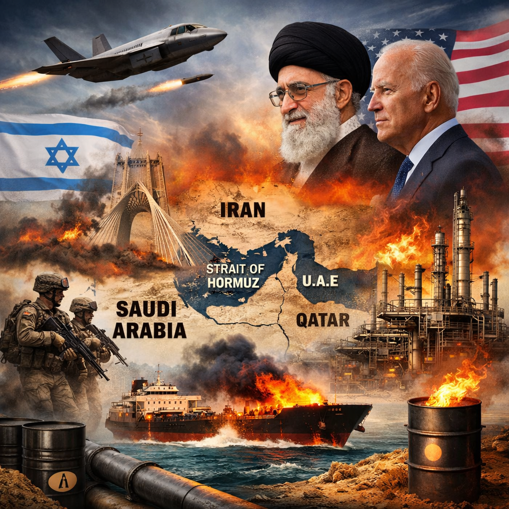 Strait of Hormuz, West Asia conflict, Iran Israel tensions, global energy crisis, Persian Gulf geopolitics, oil tanker attack, Middle East war, energy security, geopolitical crisis, Iran US conflict, Gulf region map, oil infrastructure, हॉर्मुज़ में युद्ध-क्षेत्र
