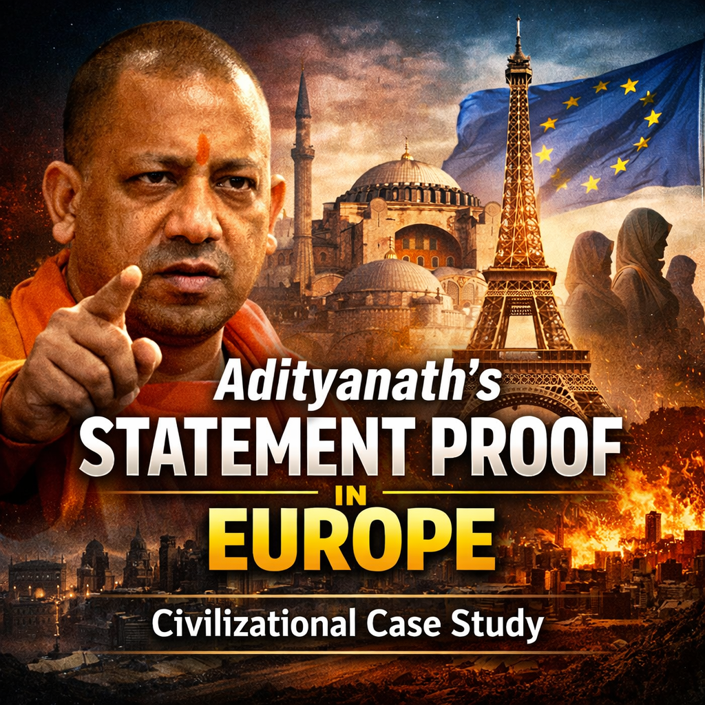 Yogi Adityanath, civilizational analysis, Europe demographic debate, global security patterns, religious coexistence, geopolitical analysis, demographic change, Europe Middle East comparison, cultural stability, political Islam debate, global emographics, security zones Europe