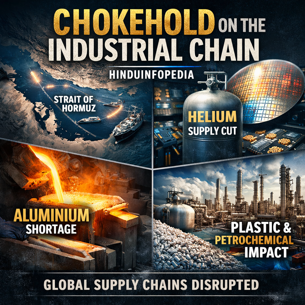 Strait of Hormuz, industrial supply chain, helium shortage, semiconductor manufacturing, aluminium production, petrochemical industry, global trade disruption, energy chokepoint, manufacturing crisis, supply chain disruption