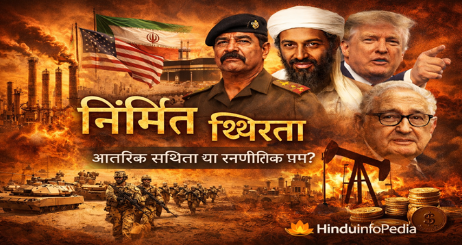 निर्मित स्थिरता, खाड़ी राजनीति, पश्चिम एशिया, पेट्रोडॉलर, ऊर्जा राजनीति, वैश्विक शक्ति, सैन्य उपस्थिति, तेल अर्थव्यवस्था, रणनीतिक विश्लेषण, भू-राजनीति, HinduinfoPedia