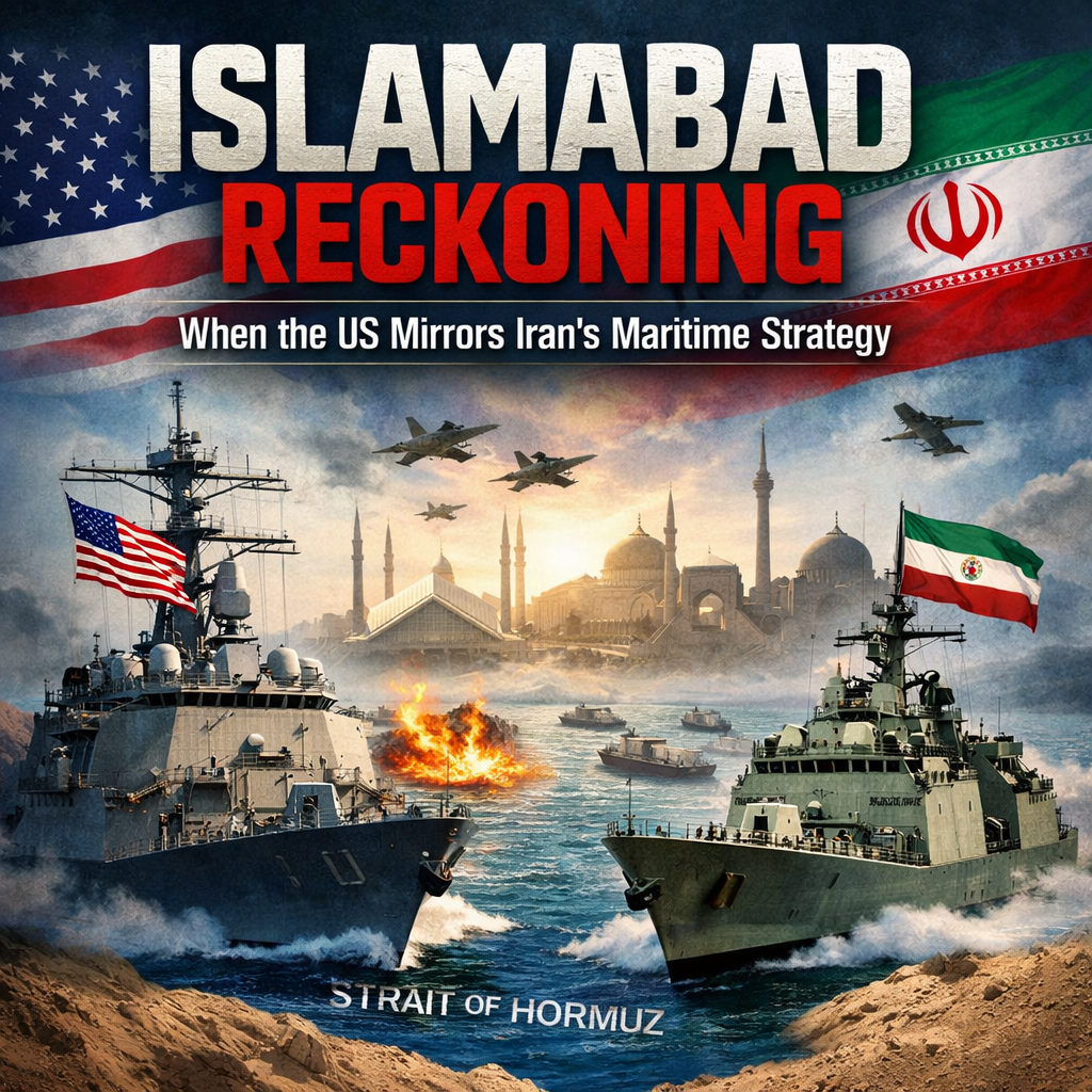 geopolitics, US Iran conflict, Strait of Hormuz, naval standoff, maritime strategy, military tension, global conflict, oil routes, diplomacy crisis, West Asia, naval blockade, strategic rivalry, international relations, war symbolism, energy security