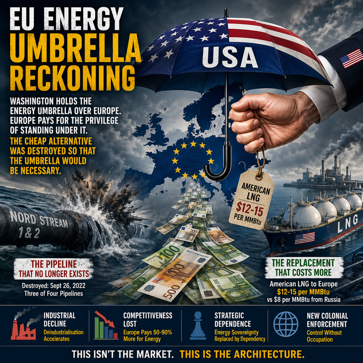 Energy Crisis, Europe Energy, LNG Supply, Nord Stream, Gas Prices, Geopolitics, Energy Dependency, Industrial Decline, US Energy, Russia Gas, Pipeline Sabotage, Global Energy
