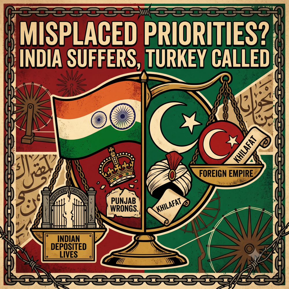history, modern indian history, khilafat movement, non-cooperation movement, mahatma gandhi, jallianwala bagh, political poster, vintage design, colonial india, ottoman empire, historical analysis, swaraj