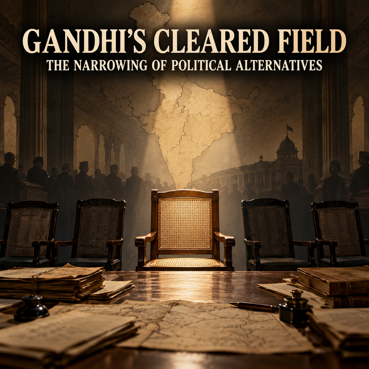 Gandhi, Indian History, Indian Politics, Partition of India, Indian National Congress, Political Leadership, Historical Analysis, Political Power, Constitutional Politics, Alternative Leadership, British India, Independence Movement, HinduinfoPedia