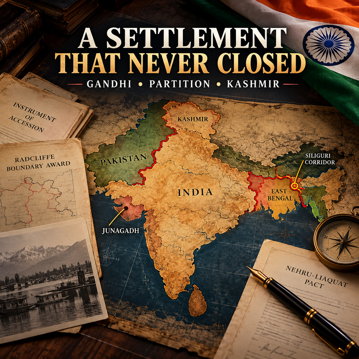 HinduinfoPedia, Indian History, Mahatma Gandhi, Indian Partition, Indian Independence, Kashmir, Junagadh, Radcliffe Boundary Award, Instrument of Accession, Article 370, East Bengal, Siliguri Corridor, Nehru Liaquat Pact, Historical Documents, Political History, Territorial Boundaries